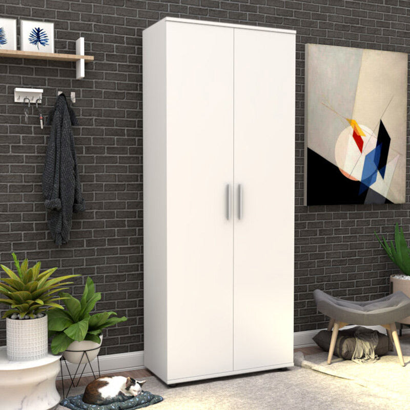 Шкаф за обувки Rafin с двойна врата в бяло 76x36x187см