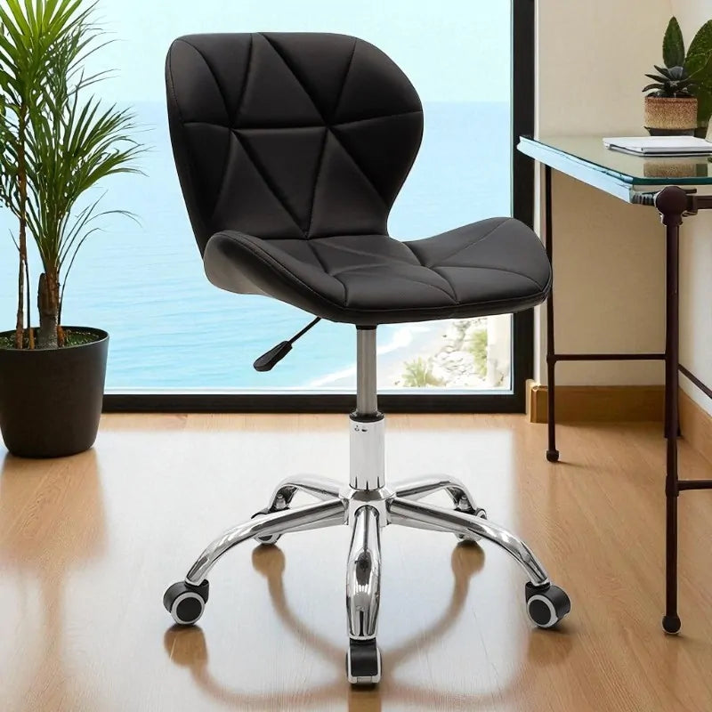 Офис стол Мелина/ черен еко кожа