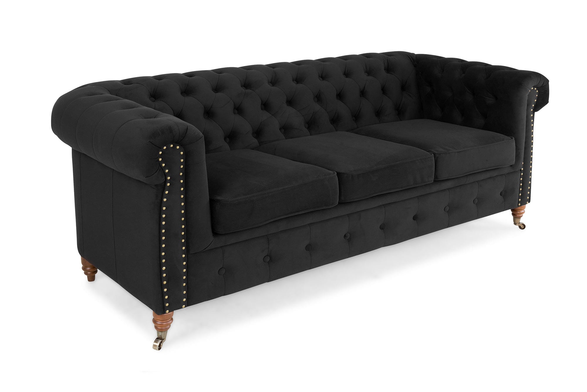 Диван Chesterfield Lux– триместно, винтидж коняк 203/86/80см