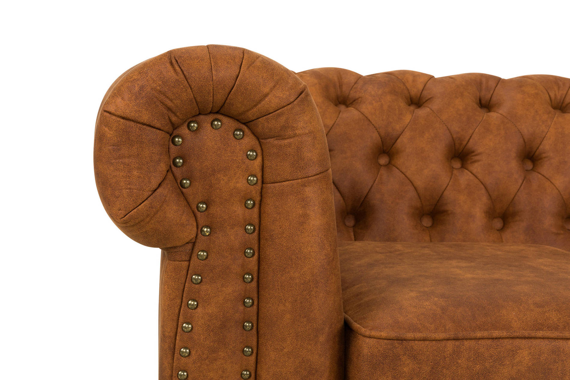Диван Chesterfield Lux– триместно, винтидж коняк 203/86/80см