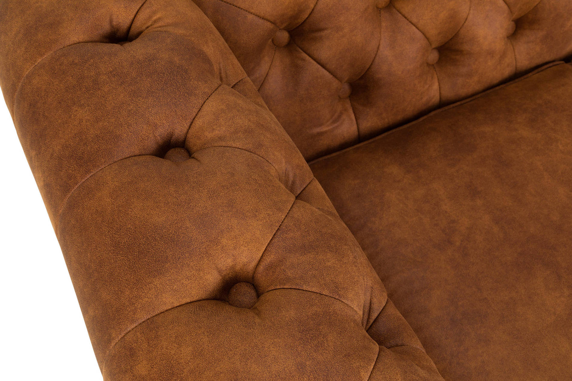 Диван Chesterfield Lux– триместно, винтидж коняк 203/86/80см