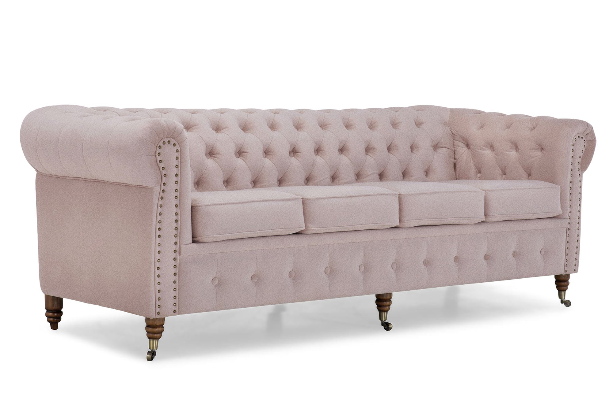 Диван Chestefield Lux – четириместен бежов 238/86/80см