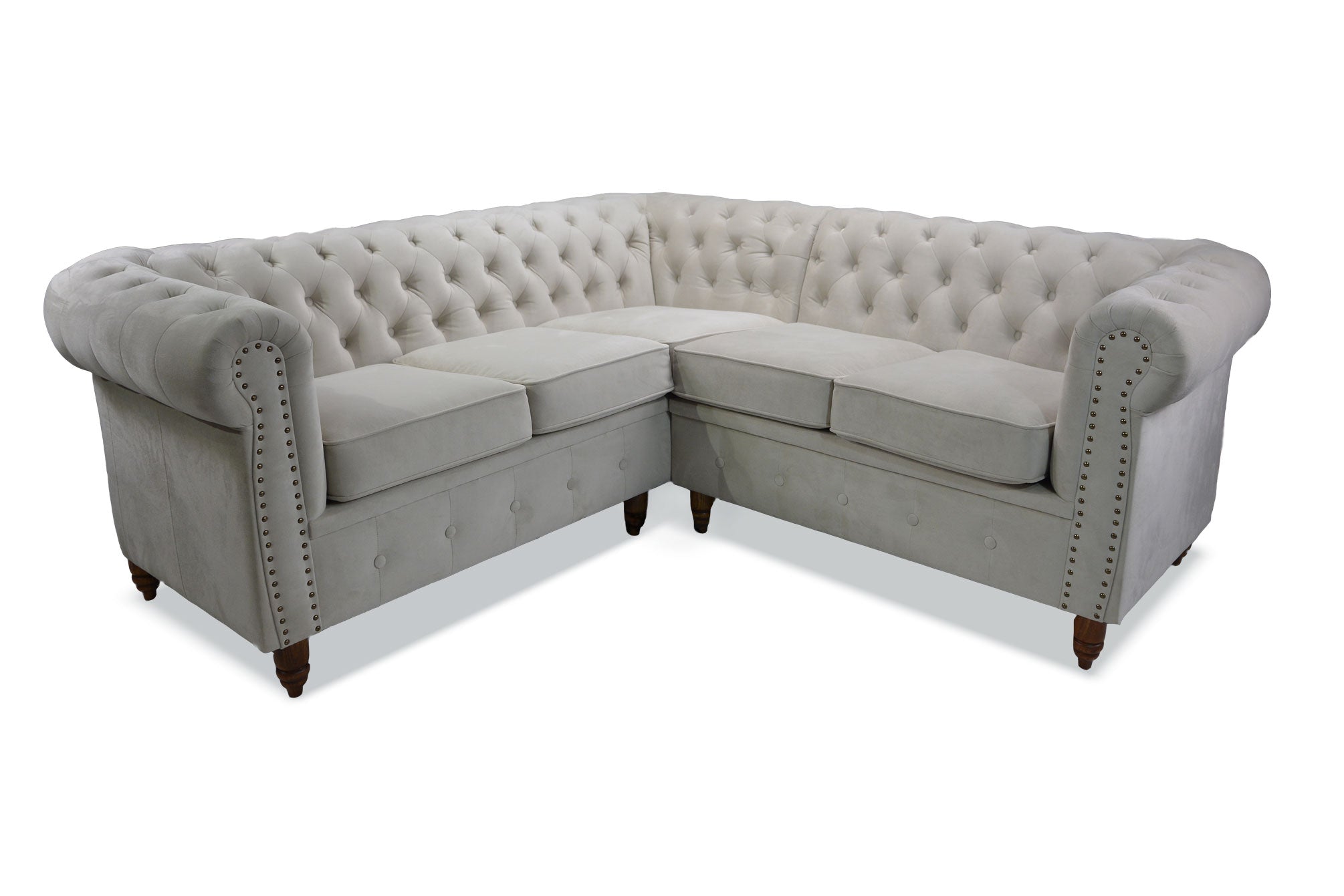 Диван Chestefield Luxe – четириместно, ъглово 205 × 86 × 80 см