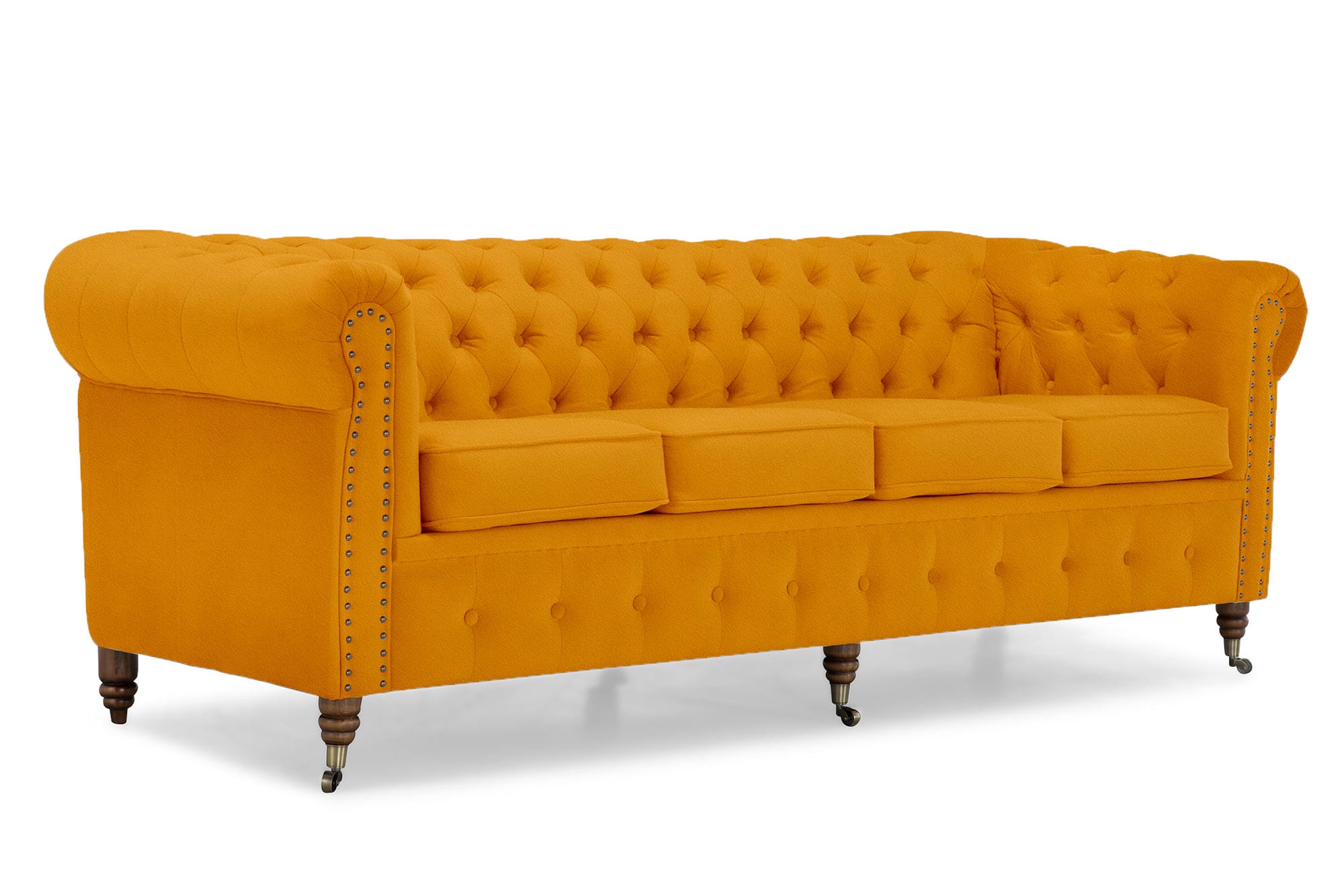 Диван Chestefield Lux – четириместен бежов 238/86/80см