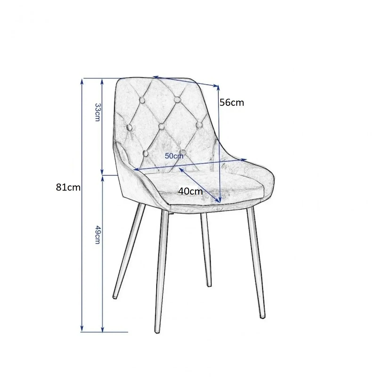 Трапезен стол Никита-керемида цвят кадифе