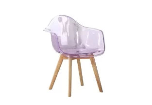 Трапезен стол Тея кристал розов поликарбонат 3=4