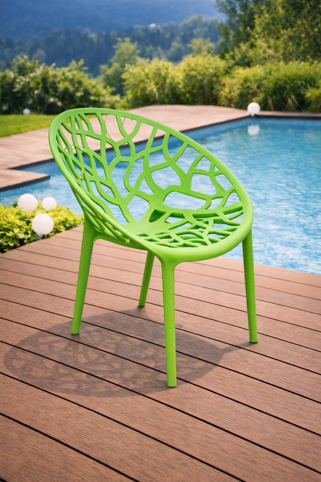 Градински стол ДЖИНА -полипропилен зелен цвят