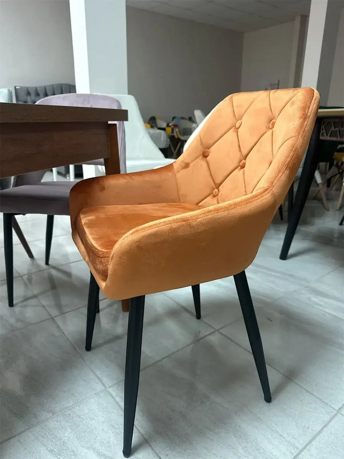 Трапезен стол Никита-керемида цвят кадифе Комплект 2 броя