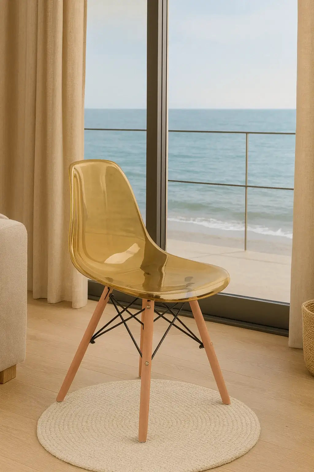 Трапезен стол Иви кристал/капучино