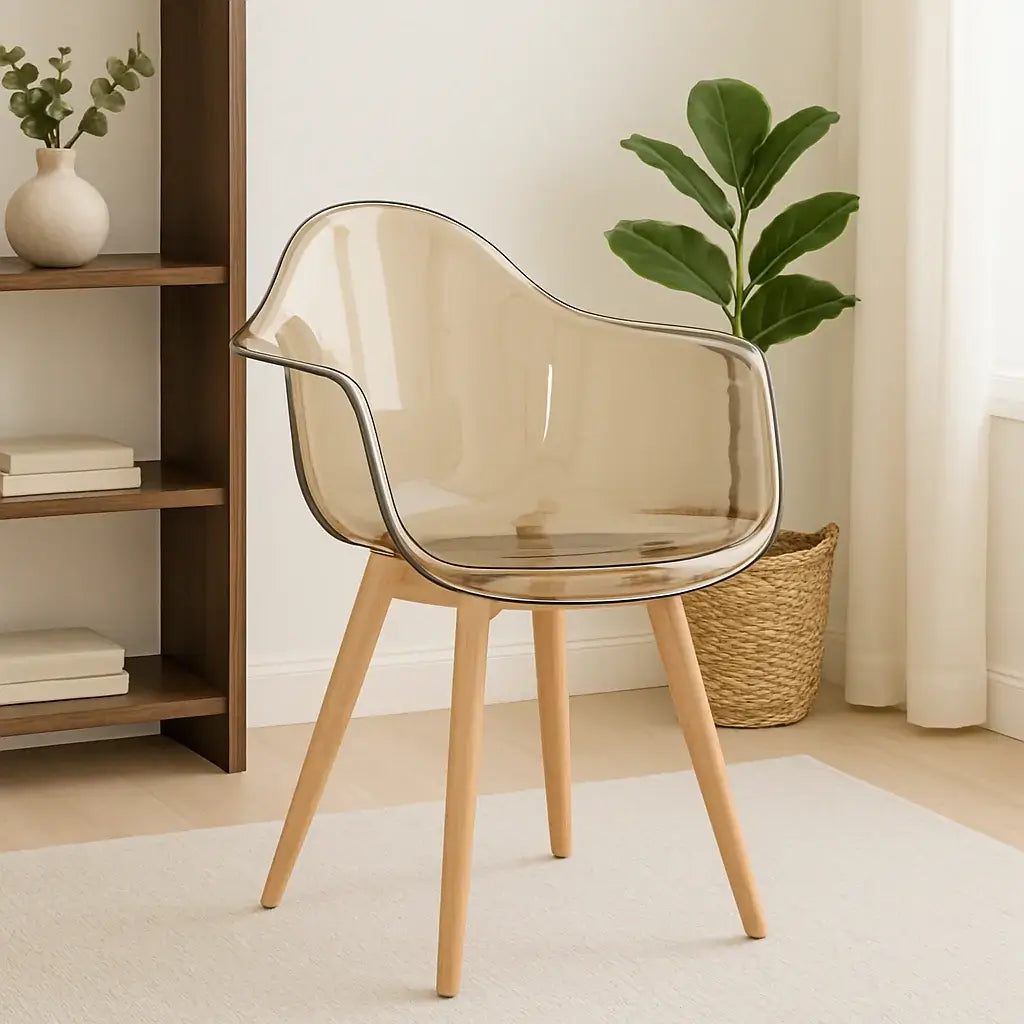 Трапезен стол Тея кристал капучино поликарбонат 3=4