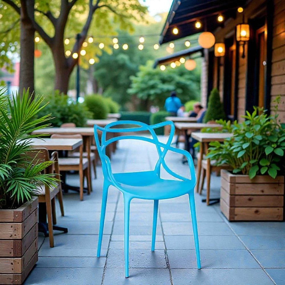 Градински Стол Виена Син - Полипропилен с Подлакътници