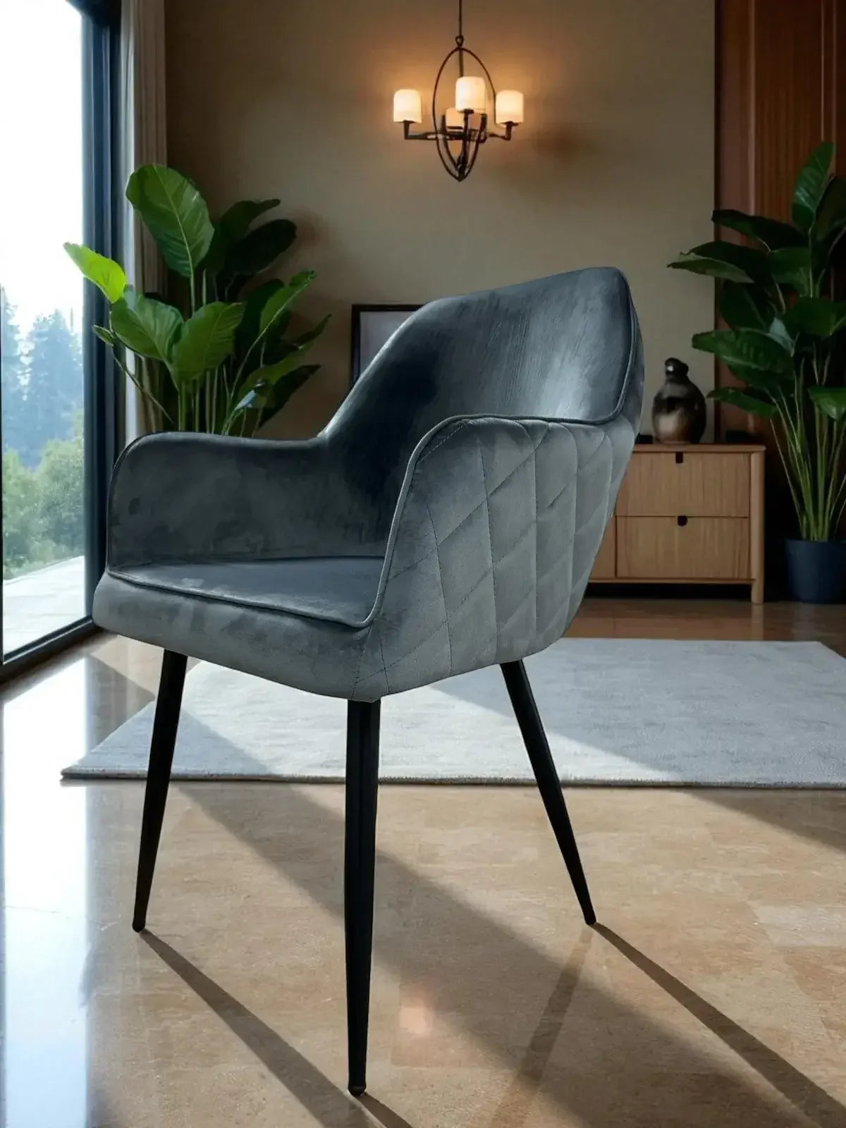 Трапезен стол Алба 2 кадифе сив цвят