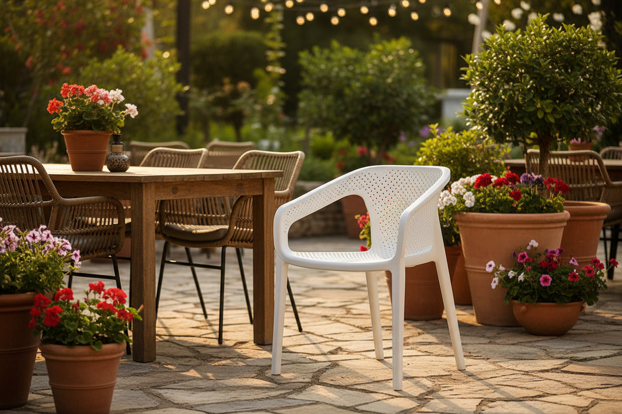 Стол полипропилен Деа бял цвят