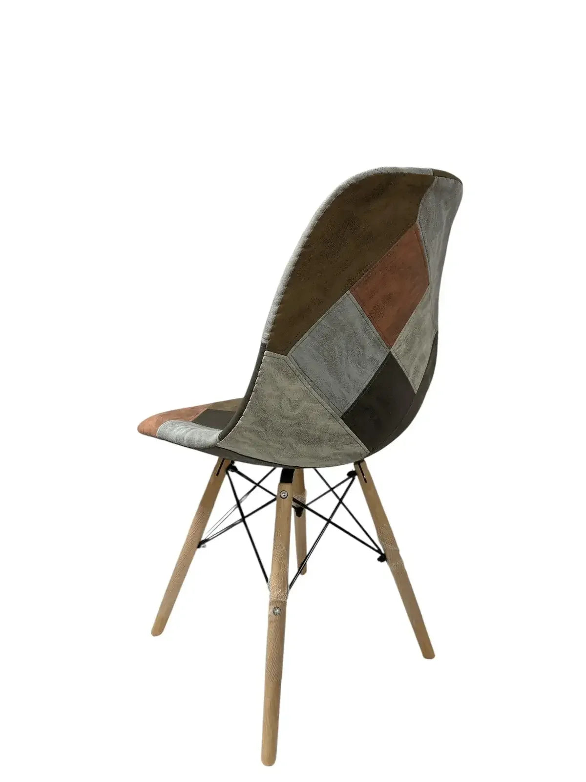 Трапезен стол Иви Пачуърк – ретро кожа, многоцветен дизайн