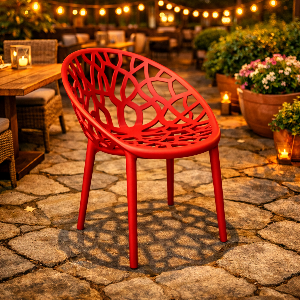 Градински Стол Джина Червен - Полипропилен