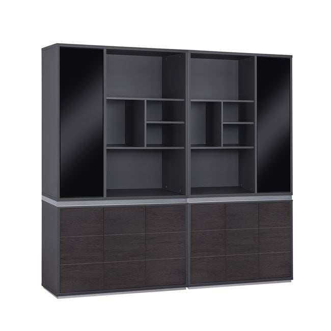 Комплект офис библиотеки 2 бр сив-венге цвят  КГ11199