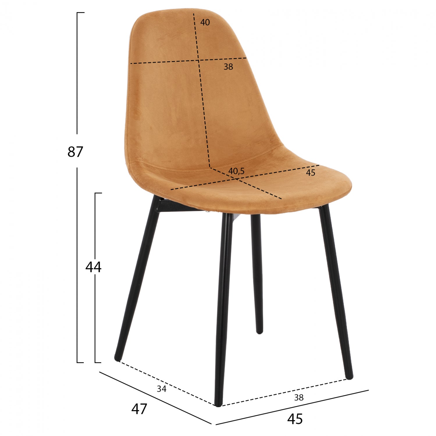 Стол Леонардо златен цвят