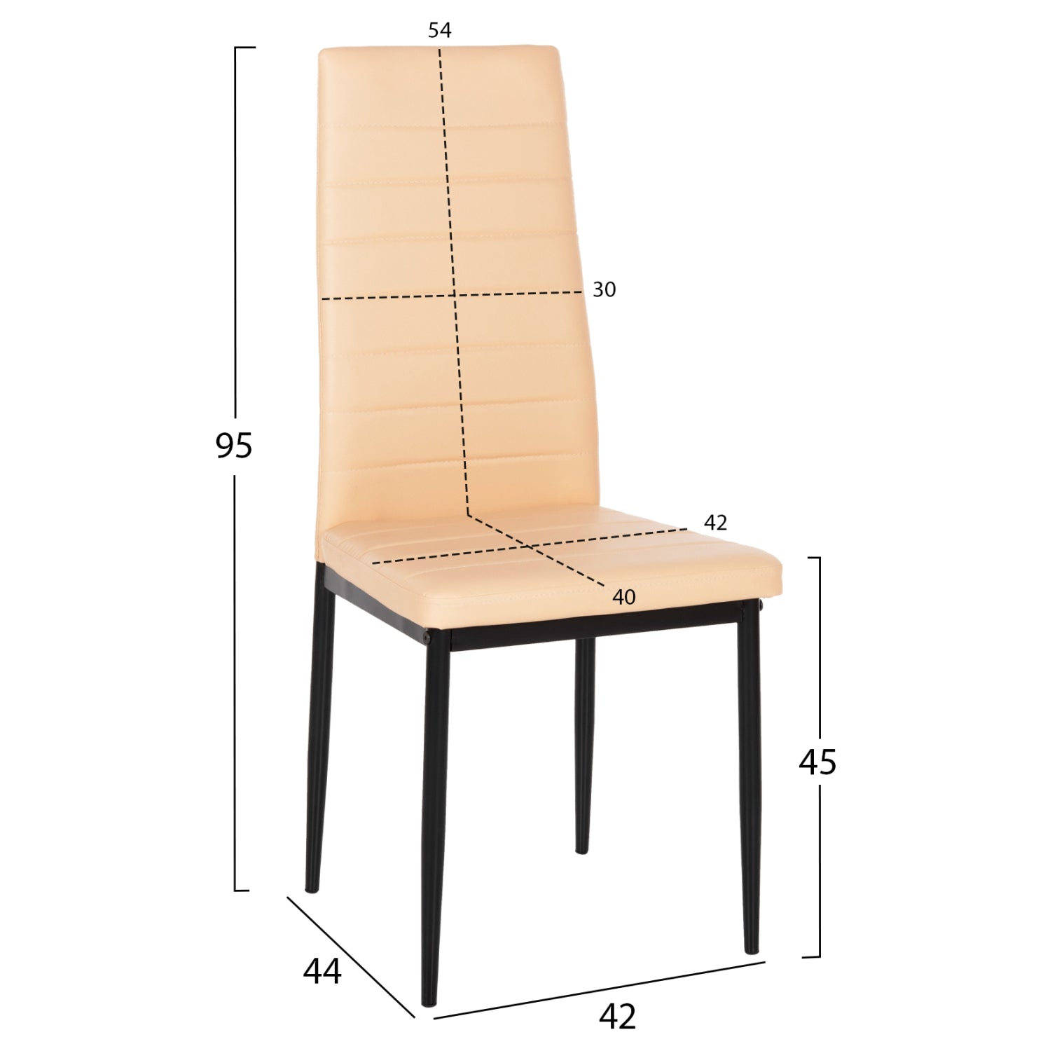 Стол Лейди еко кожа цвят капучино