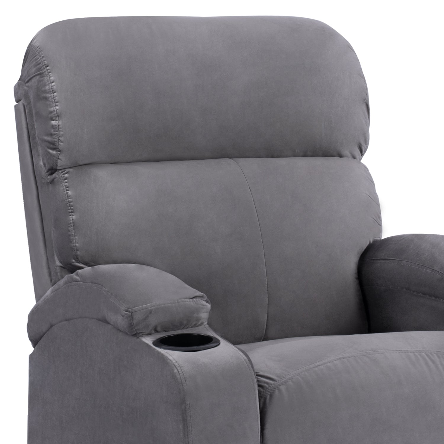 Релакс кресло сиво кадифе с механизъм 80x92x102см.