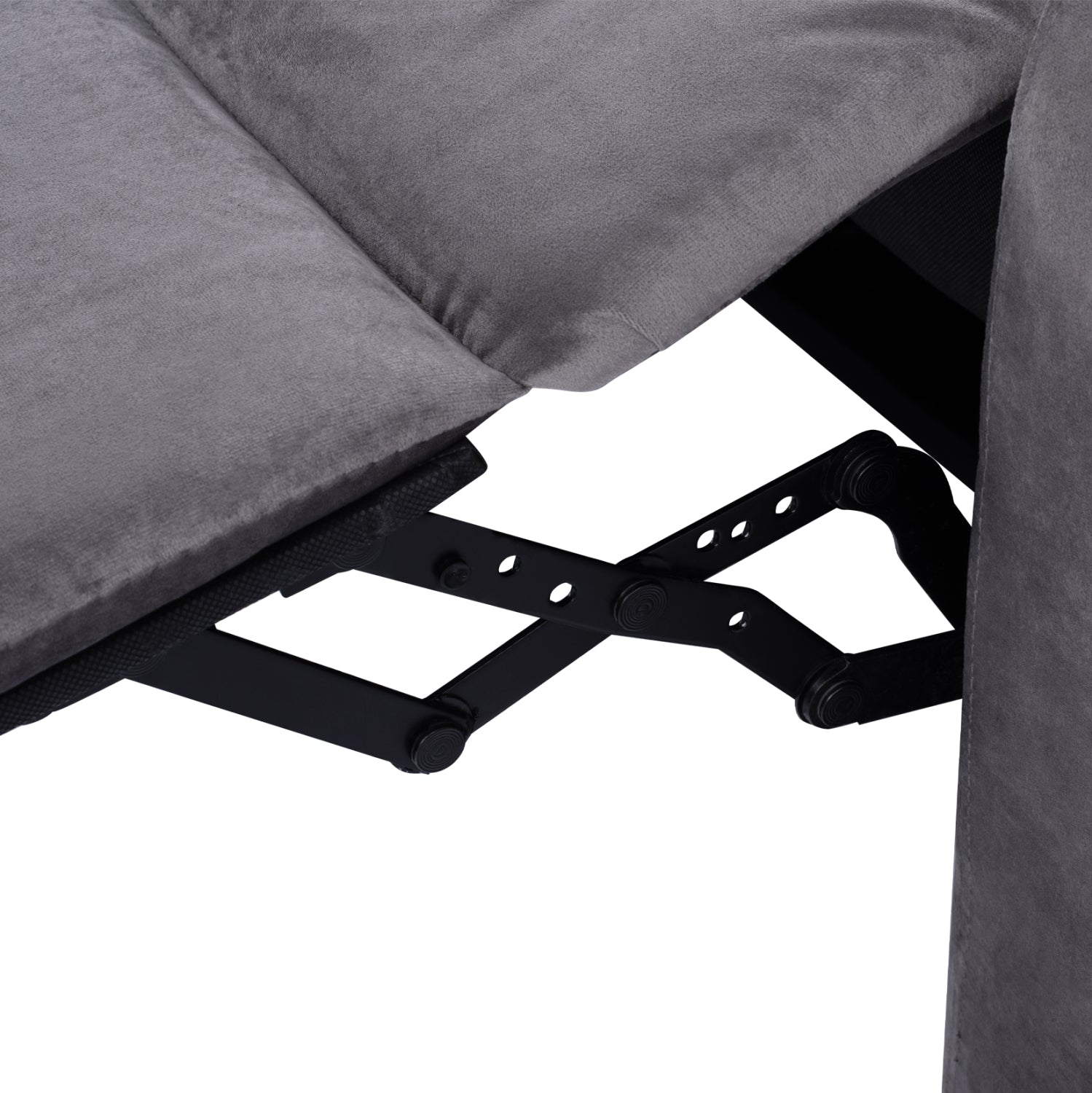 Релакс кресло сиво кадифе с механизъм 80x92x102см.