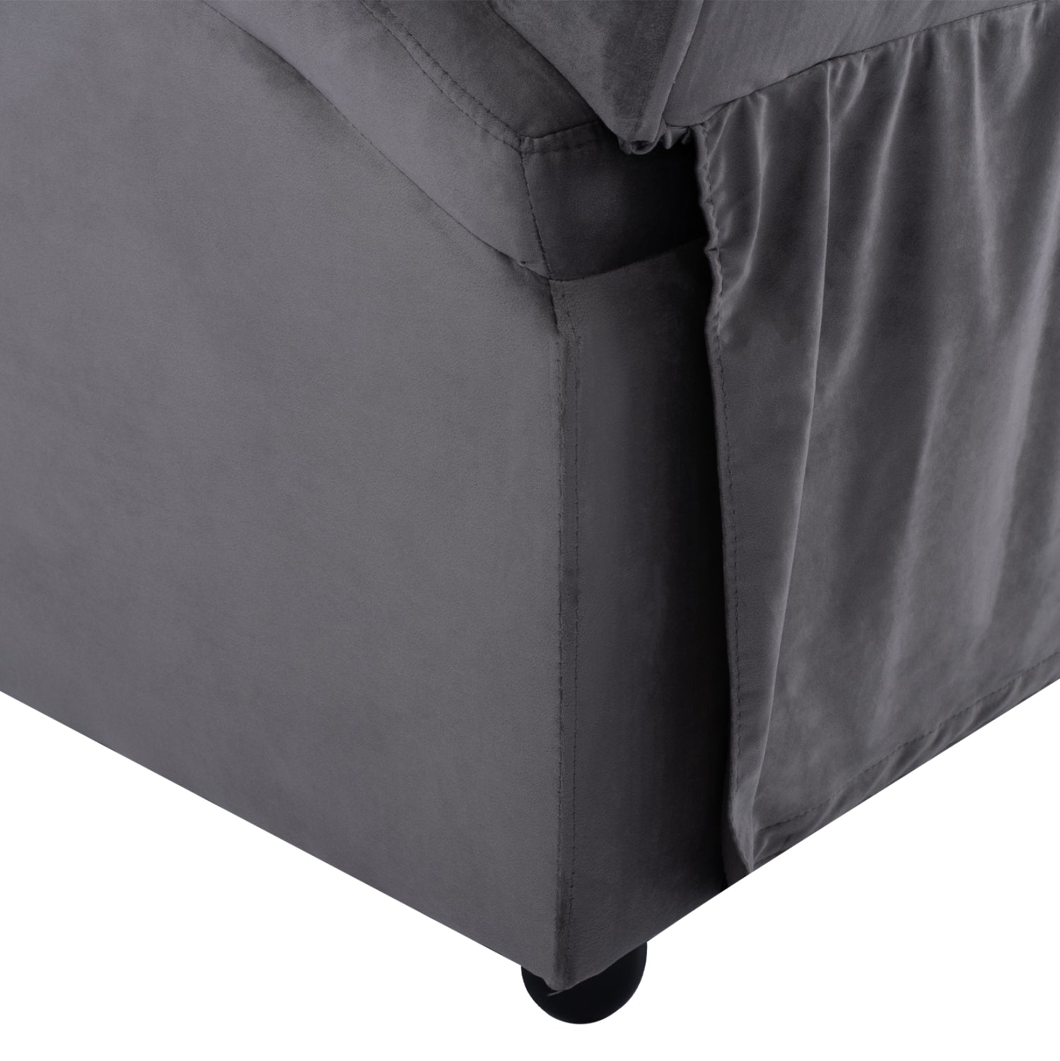 Релакс кресло сиво кадифе с механизъм 80x92x102см.