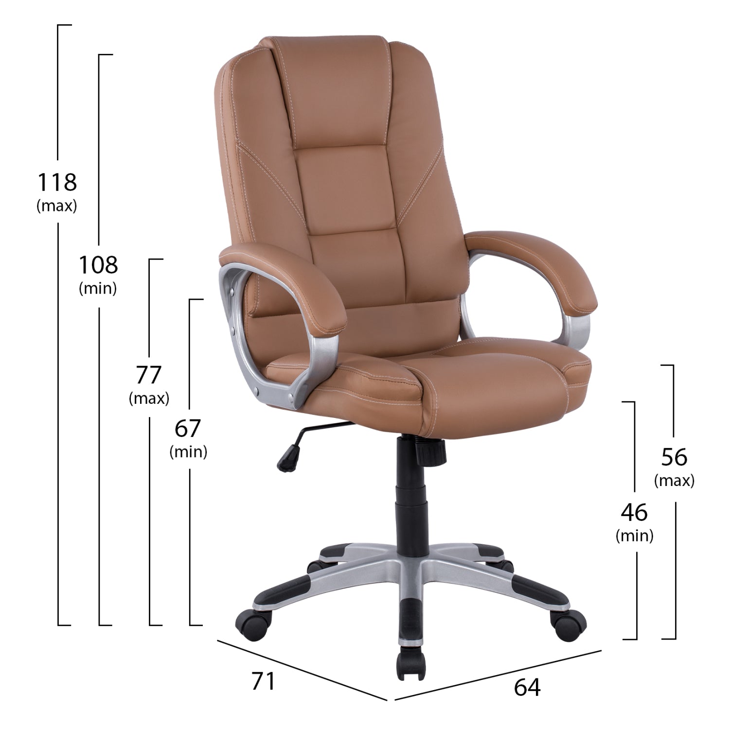 Офис стол КГ1091.09 цвят бежов-сив