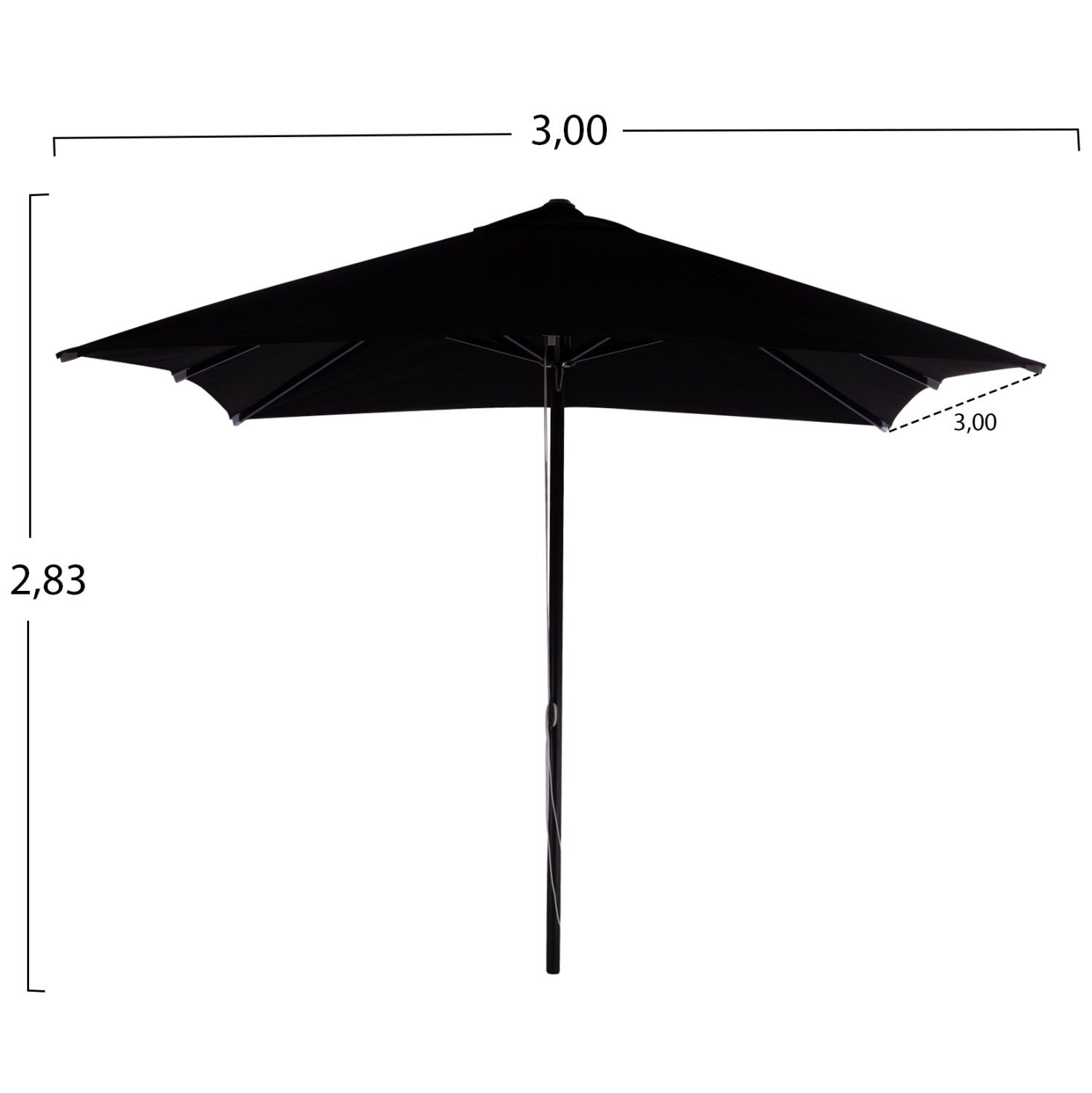 Алуминиев чадър КГ6026.03 черен цвят