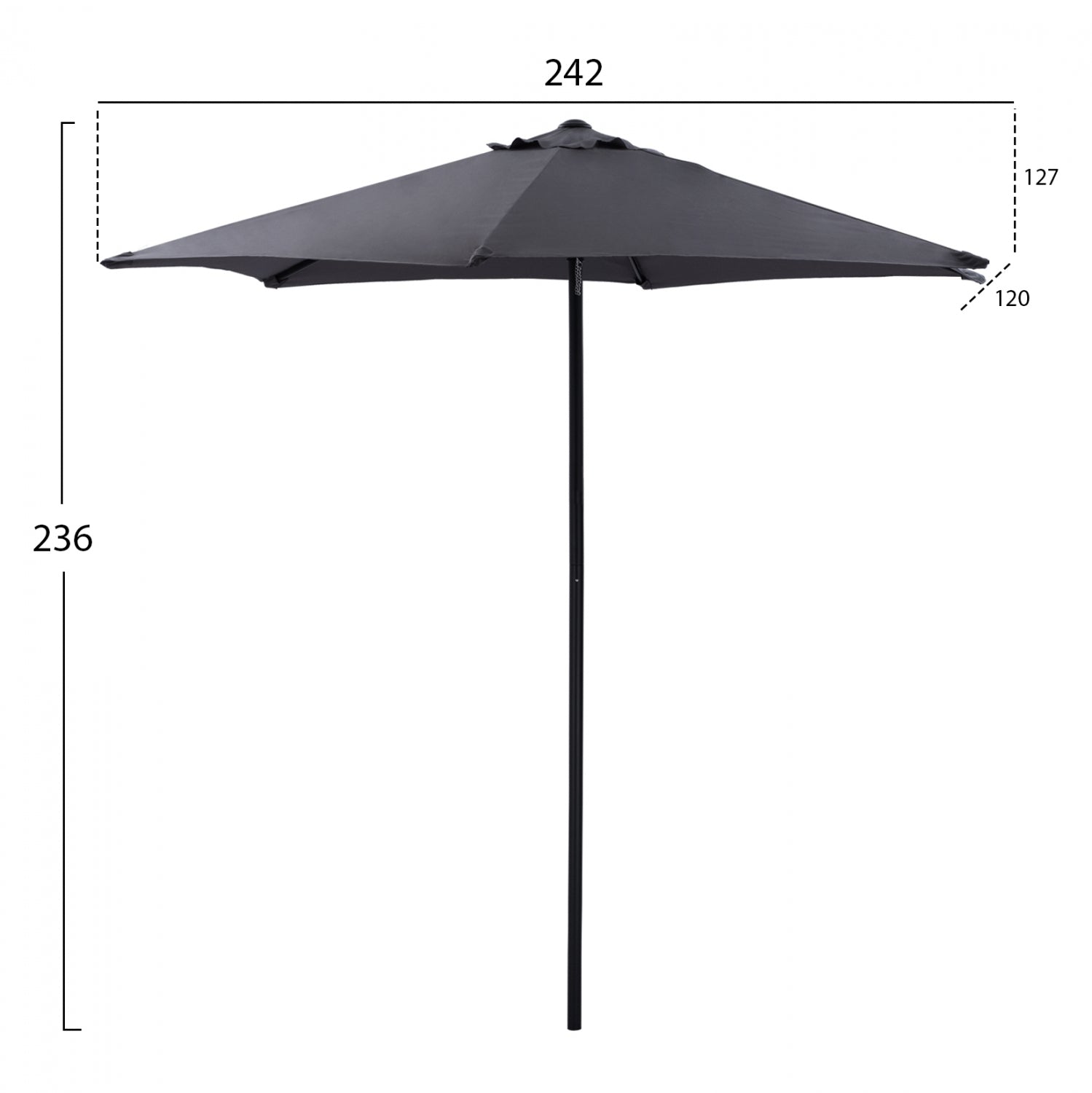 Чадър ф2.5/2.36м - КГ6030.10 черен цвят