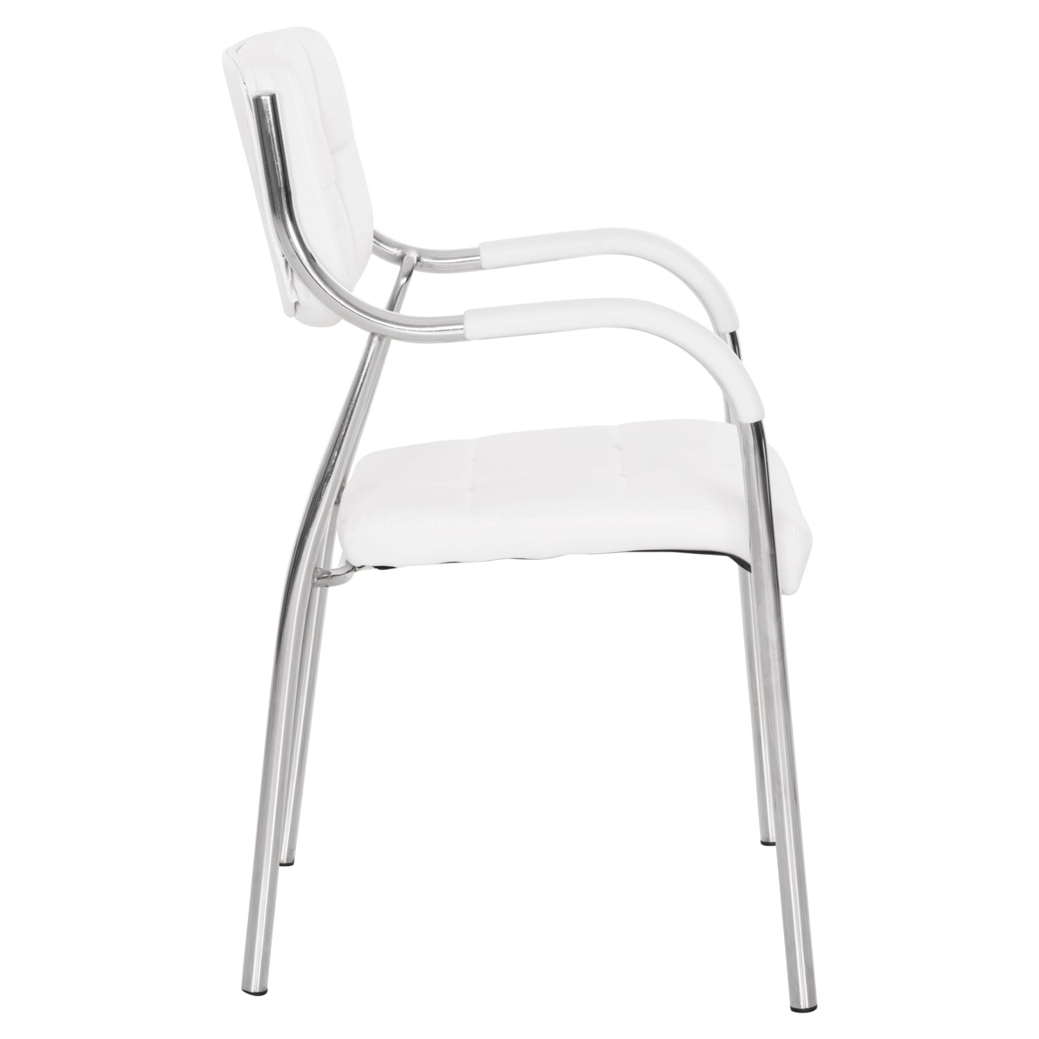 Посетителски стол OBERON цвят бял-хром  51x52x88см