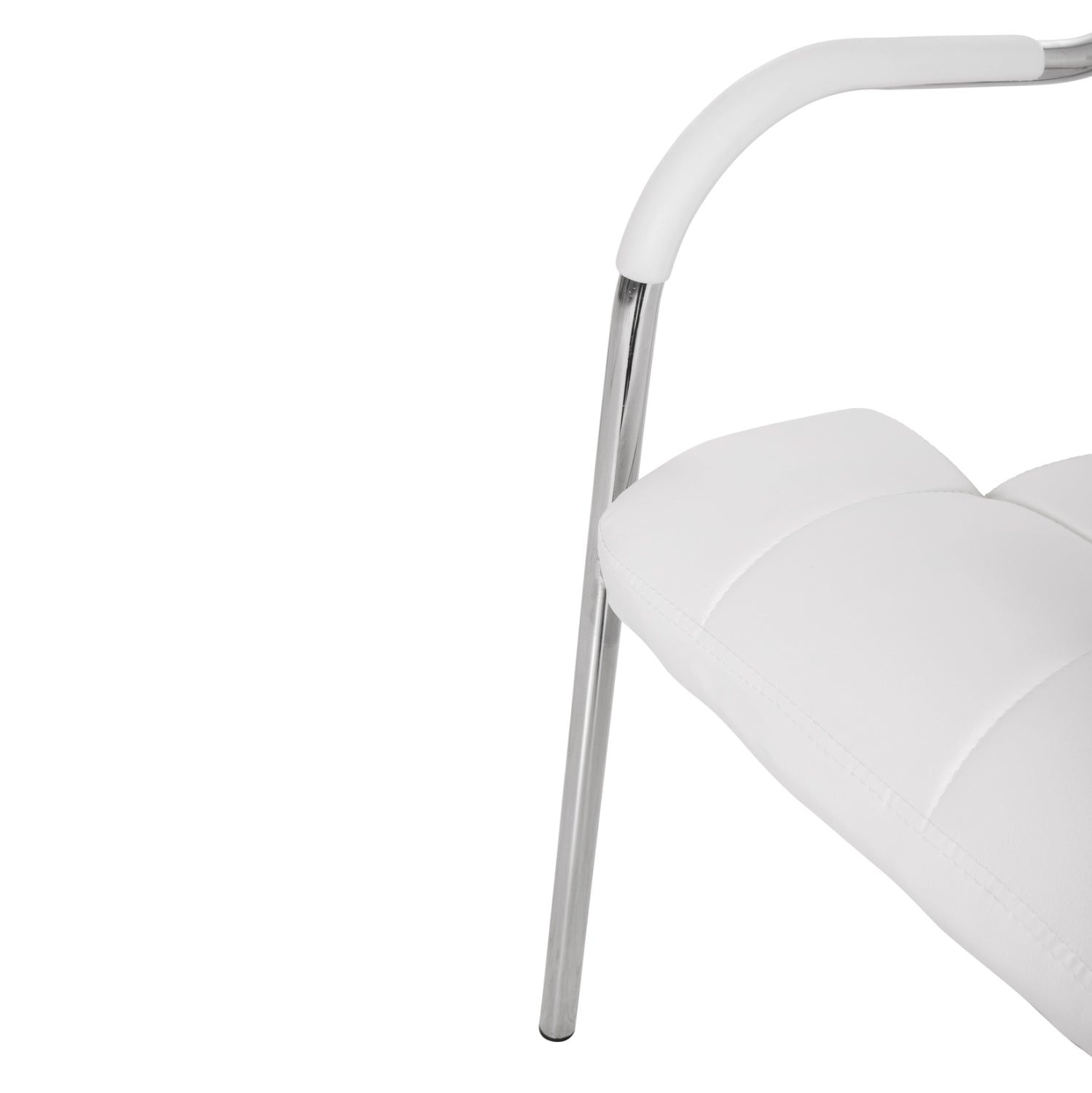 Посетителски стол OBERON цвят бял-хром 51x52x88см