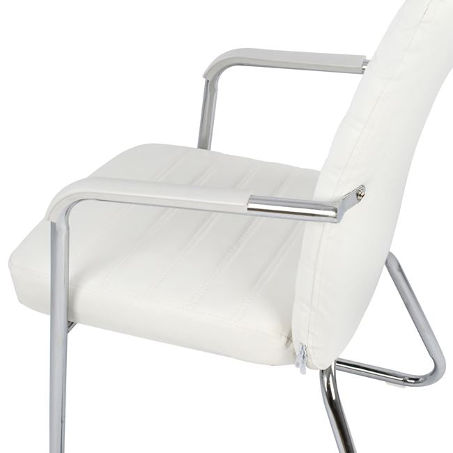 Посетителски стол DALEY бял цвят 55.5x67.5x94 см