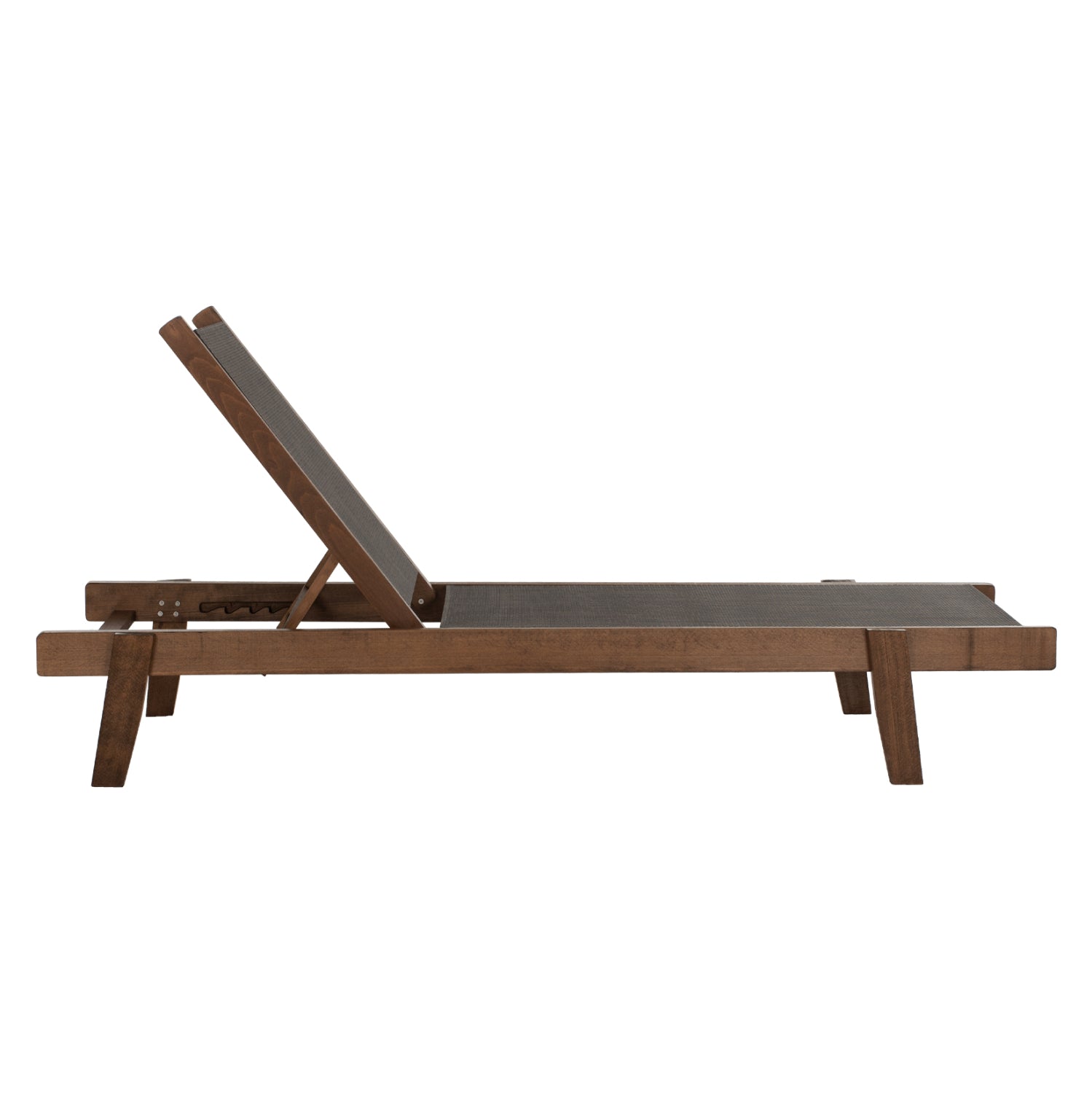 Професионален шезлонг Грета бук орех / кафяв цвят 8x8 текстил 200x66x31см