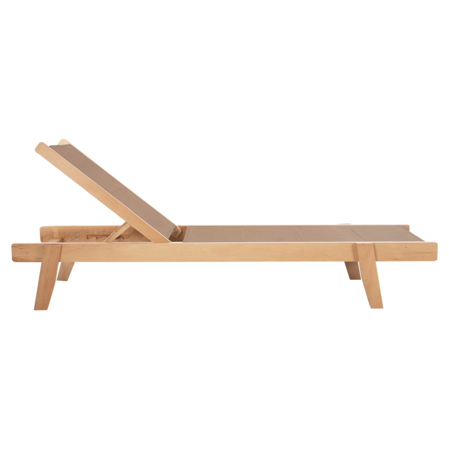 Професионален шезлонг CRETA мока цвят /бкова дървесина 200x61-66x31-91cm.