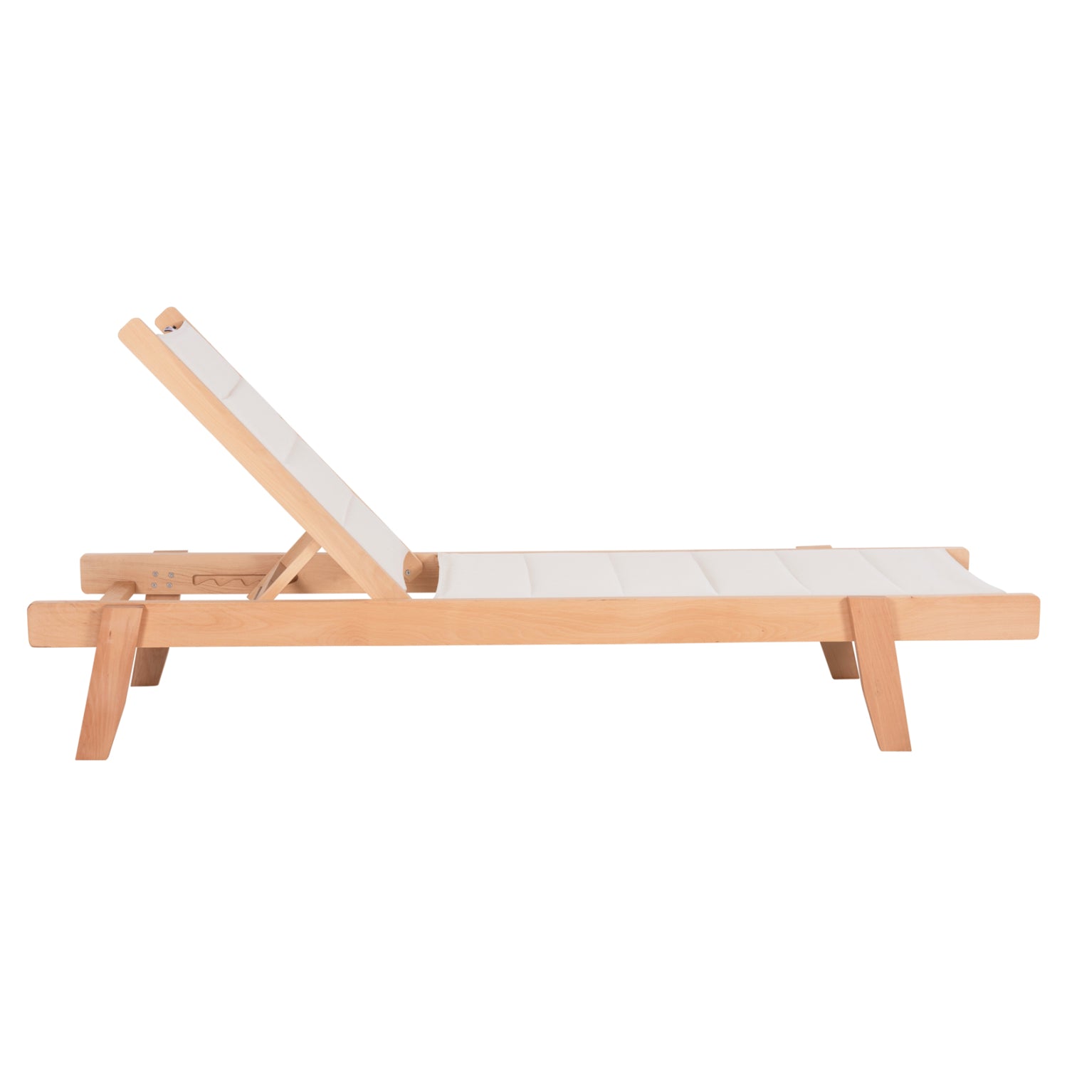 Шезлонг MILOS цвят натурал-екрю - 204x65x31,5-92,5