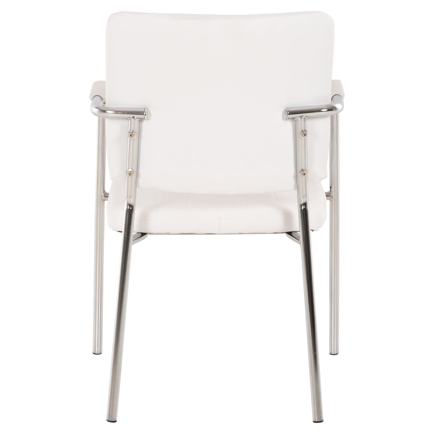 Посетителски стол QUESTA цвят бял-хром 56.5x59x85 см