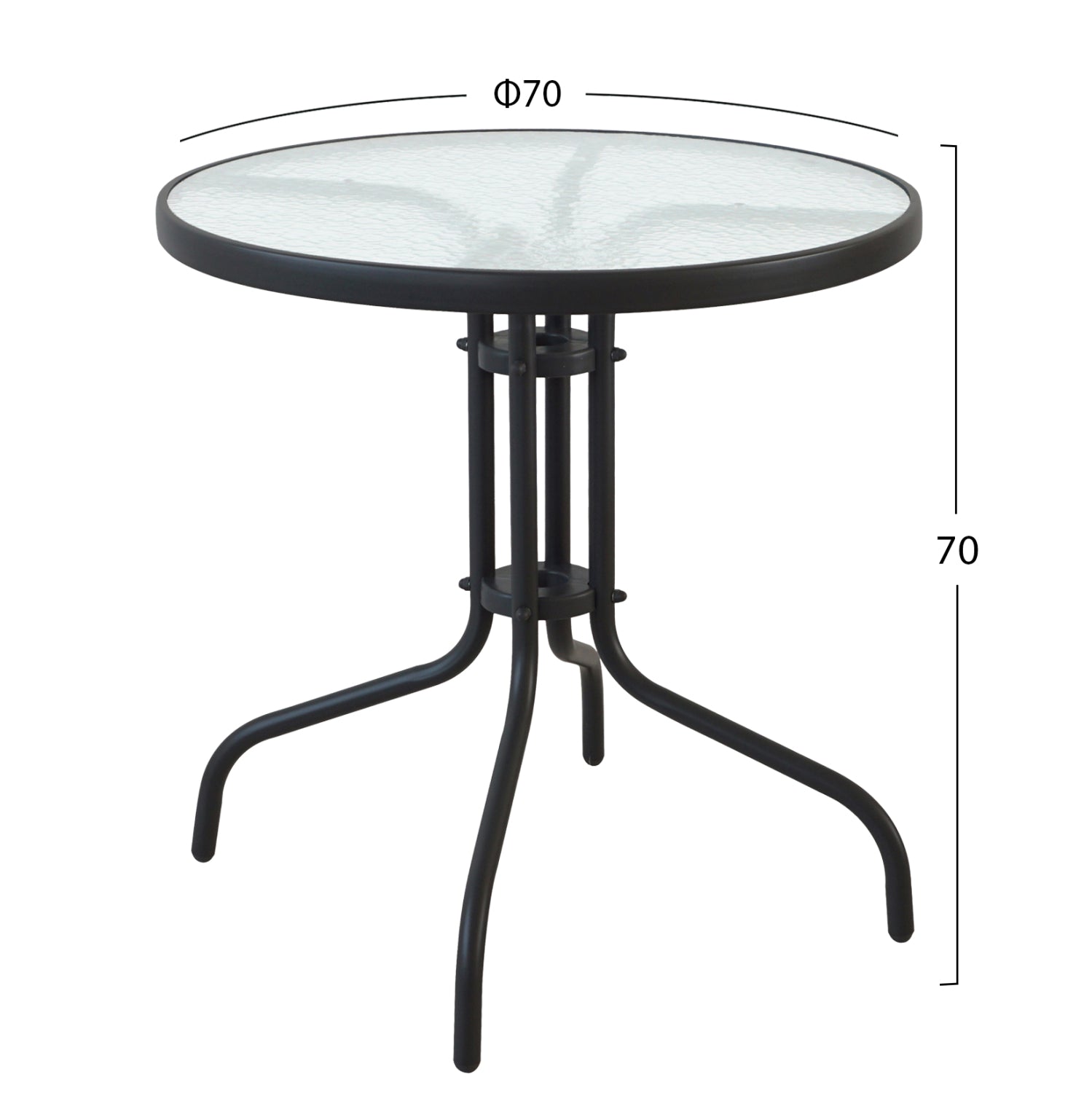 Комплект градински Балено черен цвят с маса Φ70x70