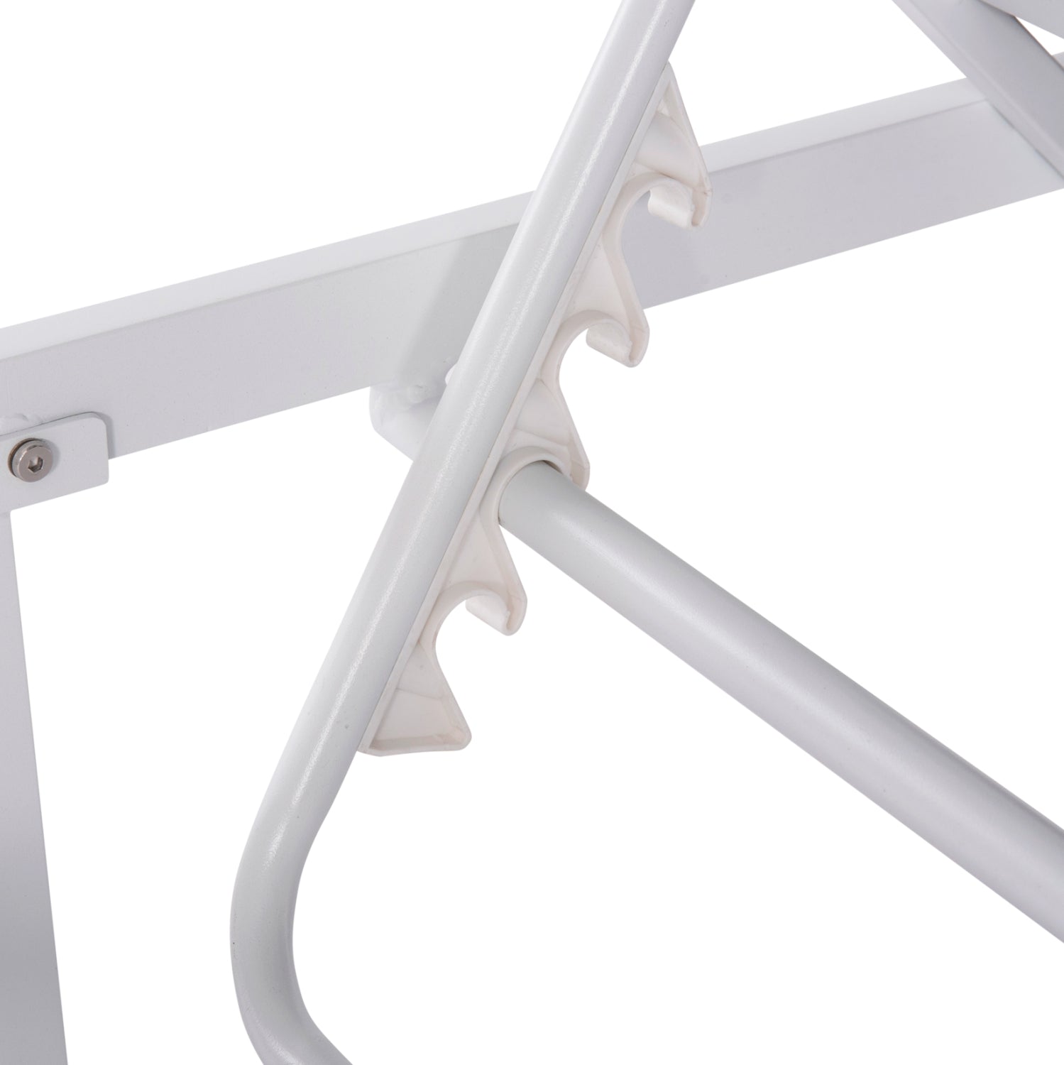 Шезлонг Малоу цвят бял-сив 198x71x103