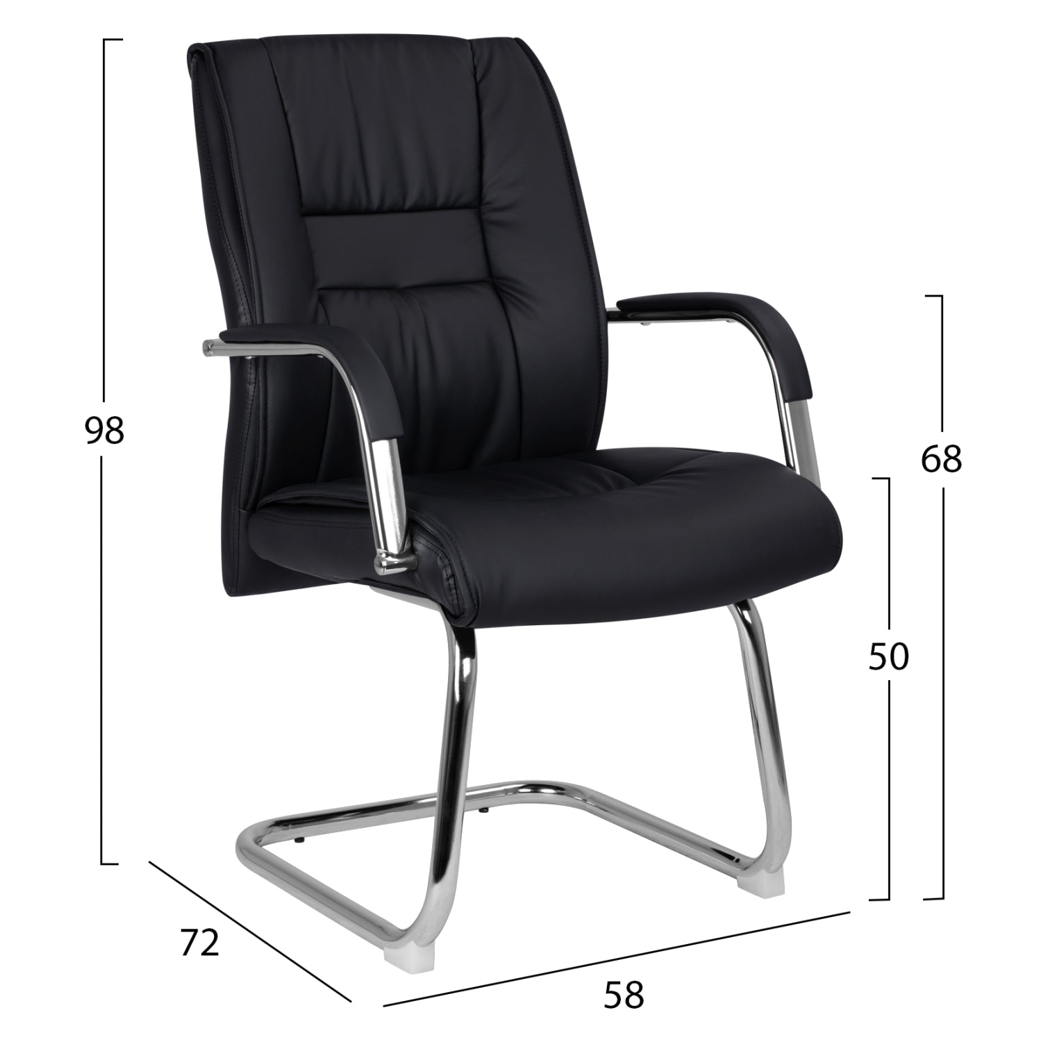 Посетителски стол 1107/черен цвят