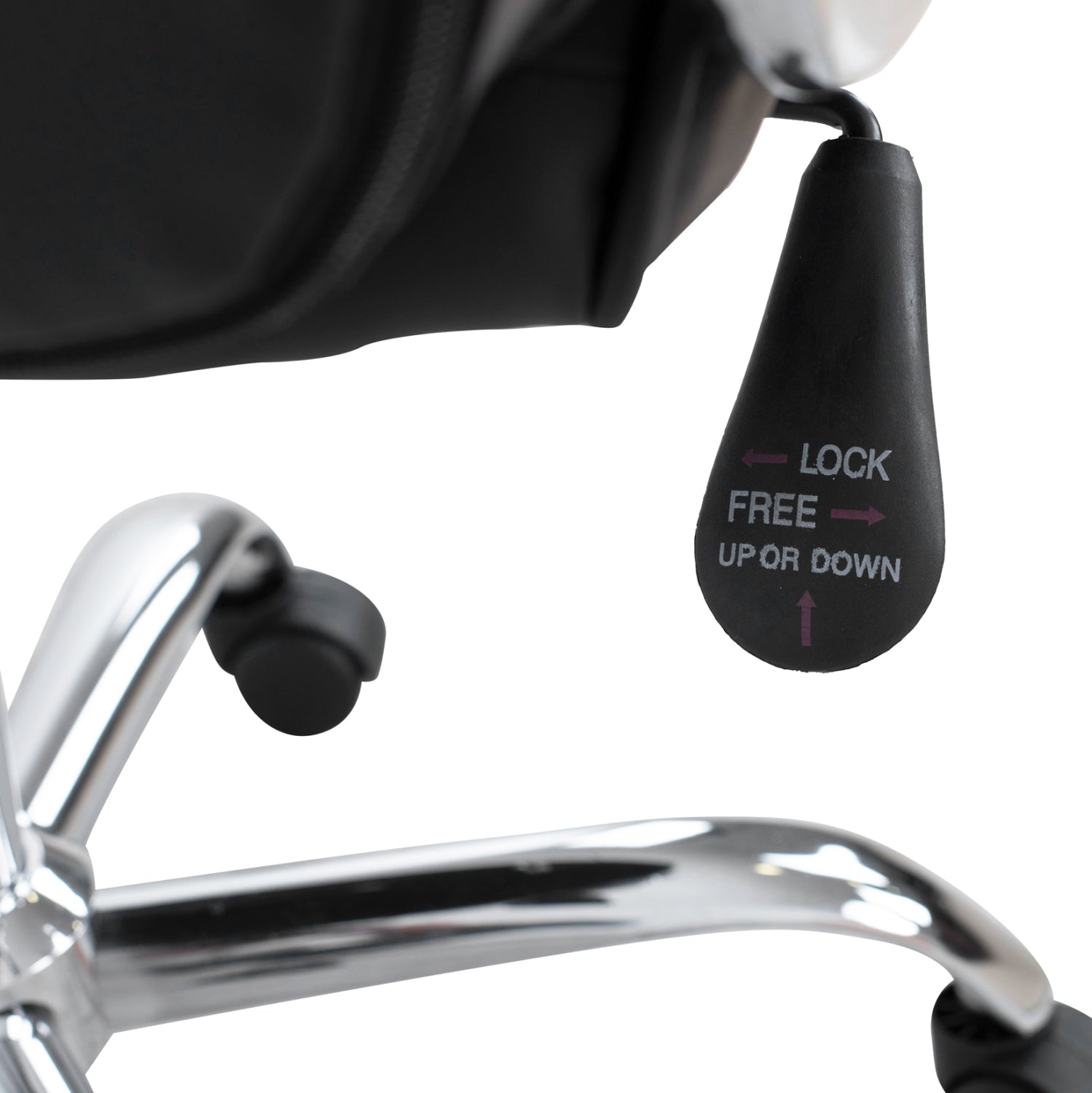 Офис стол Rylie черна тапицерия и хромирана основа 62x62x104 см