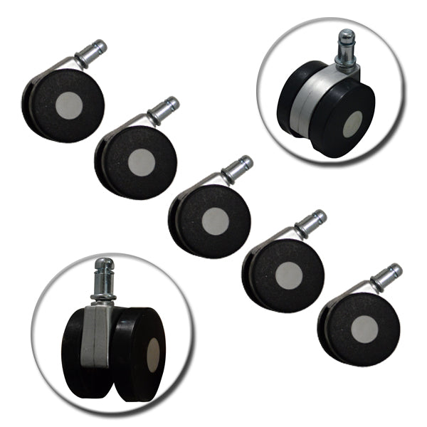 Комплект резервни части от 5 броя специални черно-сребристи за офис столове