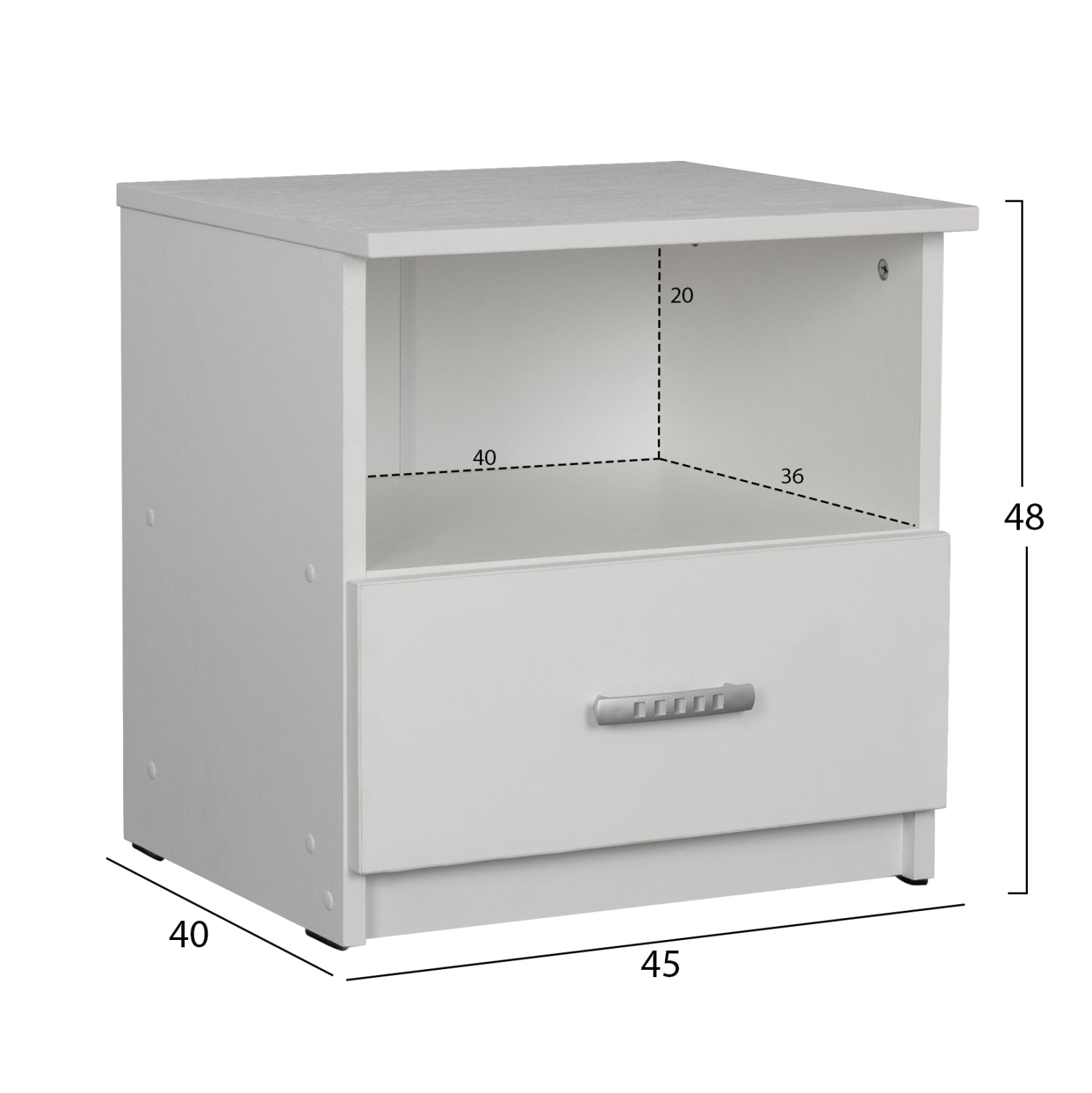 Спален комплект 5бр  ADLER меламинов бял-за матрак 160x200см