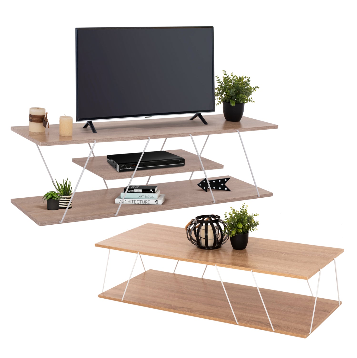 Холна гарнитура TARS 2бр меламин тъмно сив -метал сонама-бяло