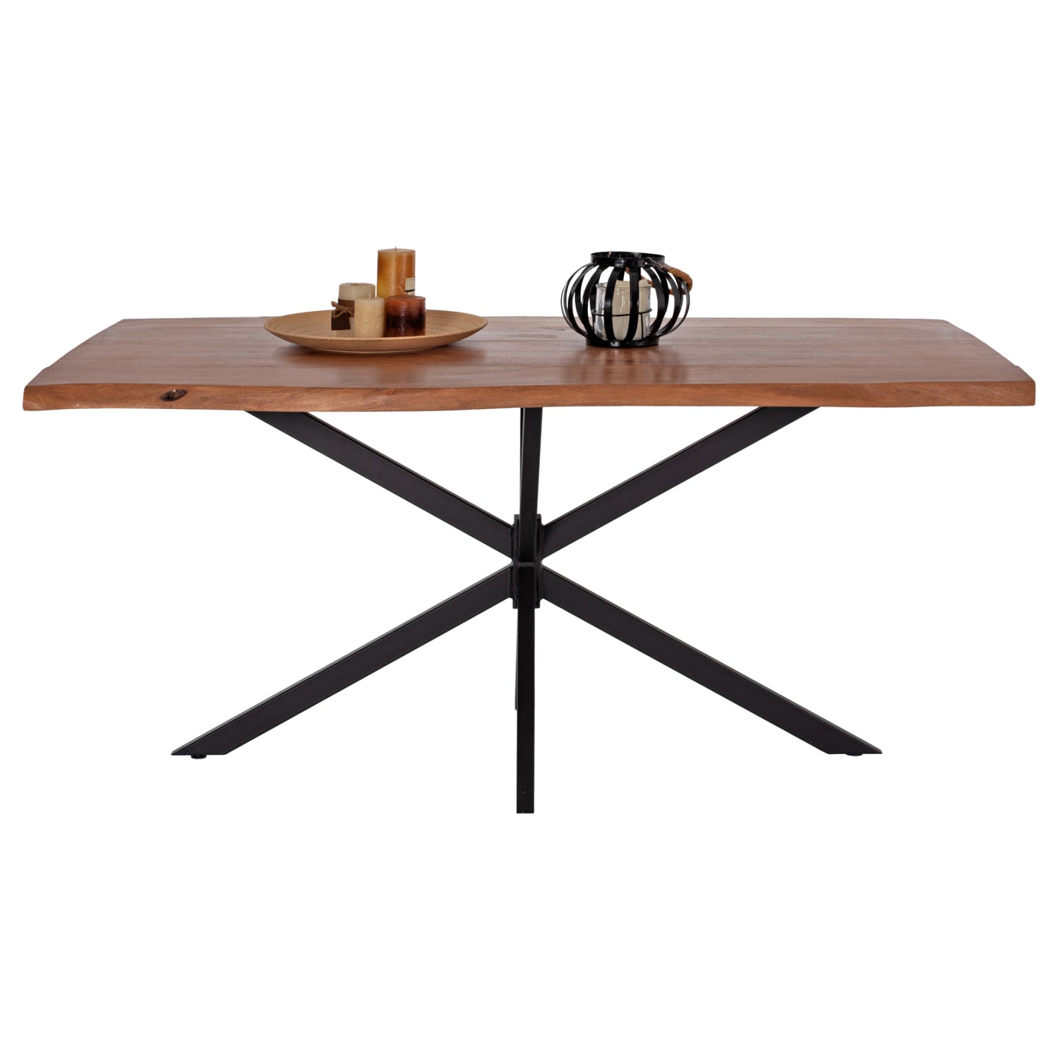 Маса MONTANA с повърхност от масивно акациево дърво 160x90x74.5см.