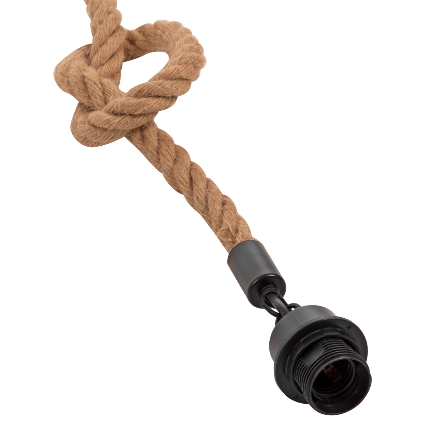 Висяща лампа въже и палмови влакна ф41x155cm.