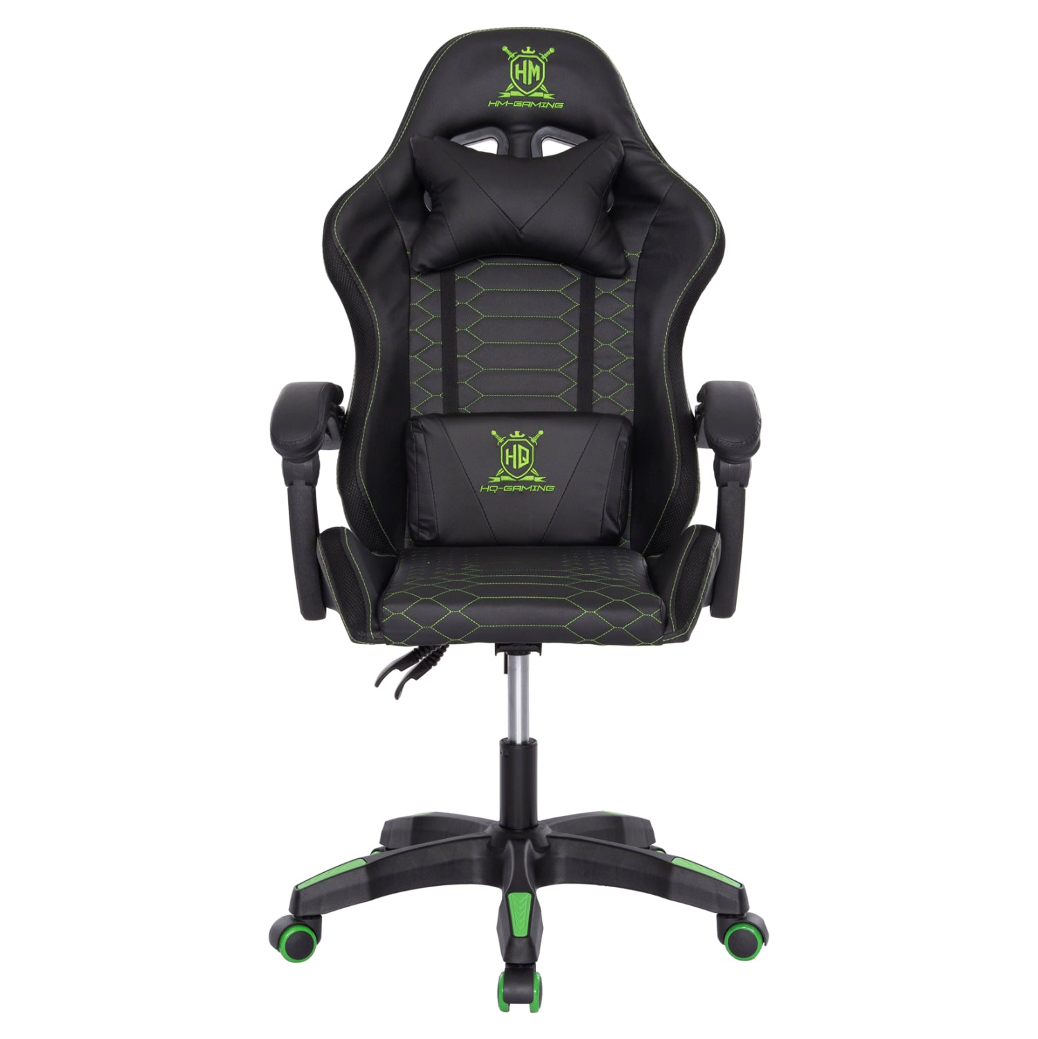 Геймърски стол LOOT цвят черен-зелен 60x60x120см