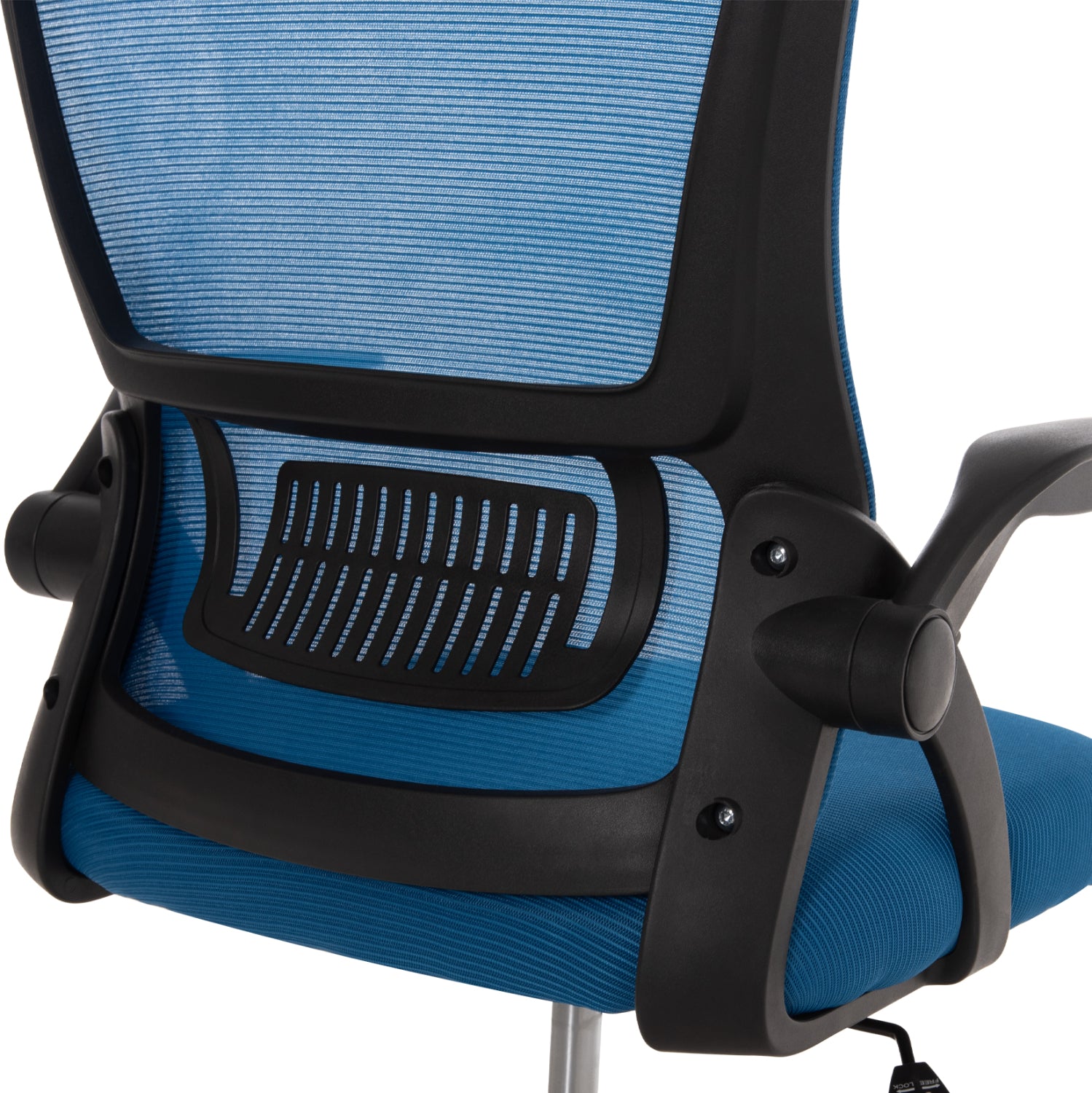 Офис стол Блейзър - Синя мрежа, черна рамка 60.5x47x85.5см