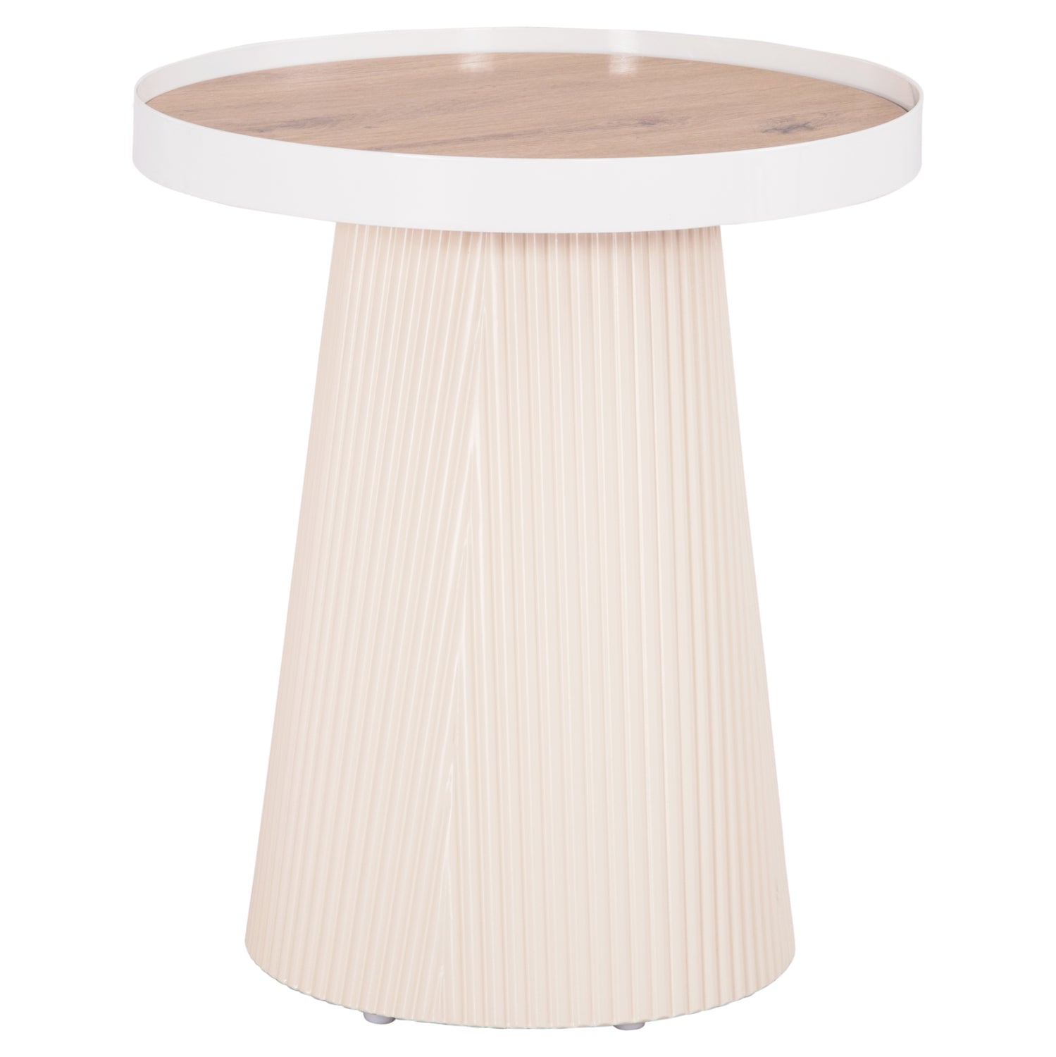 ПОМОЩНА МАСА DENTON МДФ ПЛОТ ЕСТЕСТВЕНО ДЪРВО-БЯЛА ОСНОВА Φ45x51.5см.