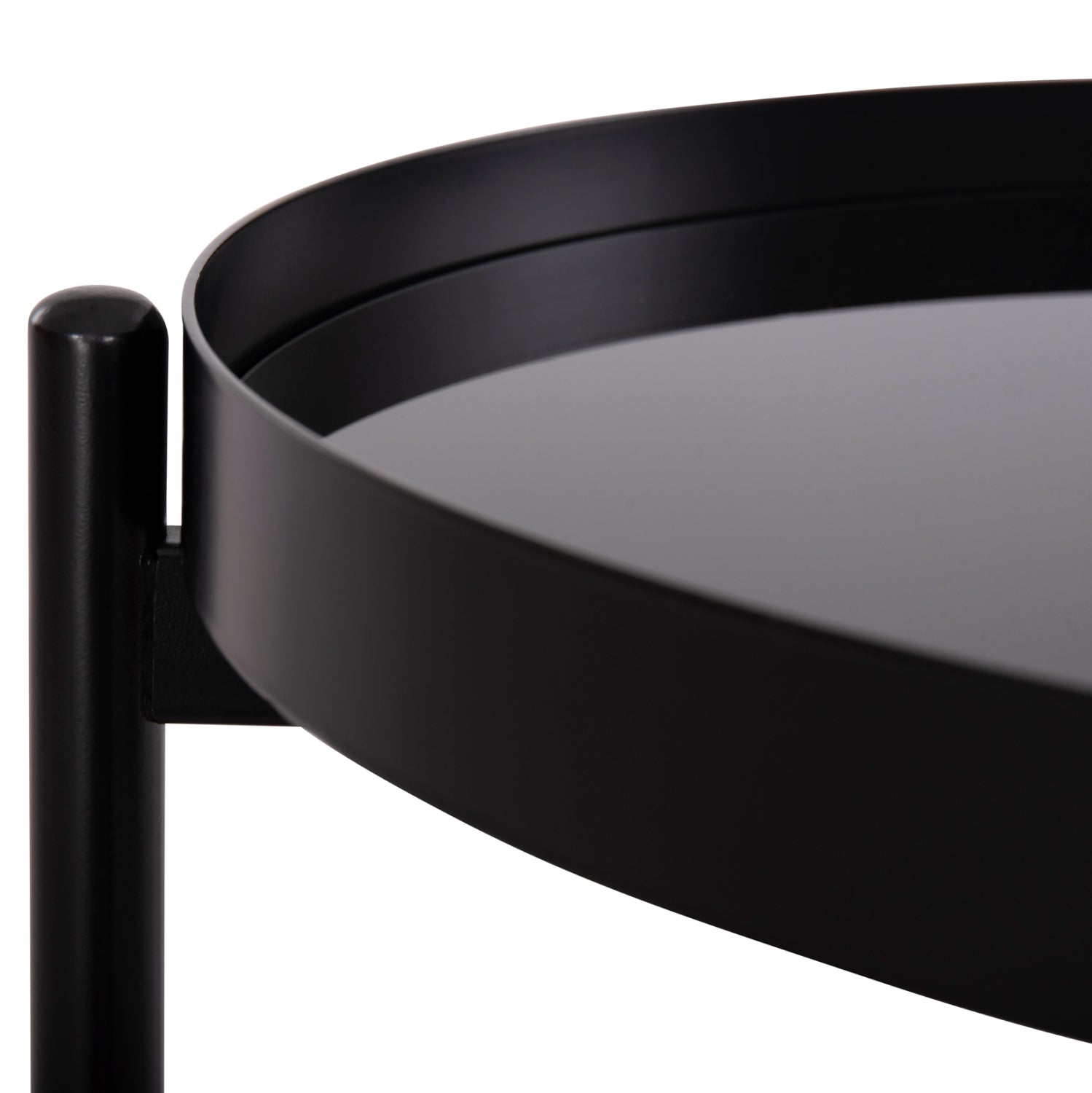 Помощна маса Сити цвят черен-естествен Φ50x55.5см