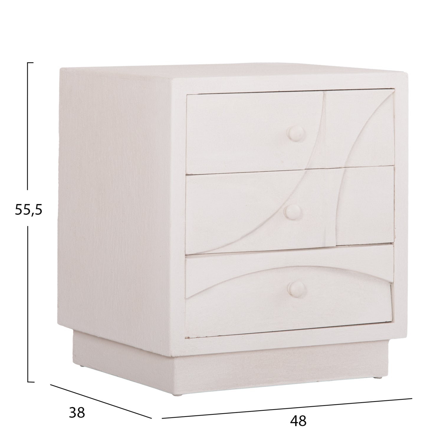 Нощно шкафче Санторини бял цвят