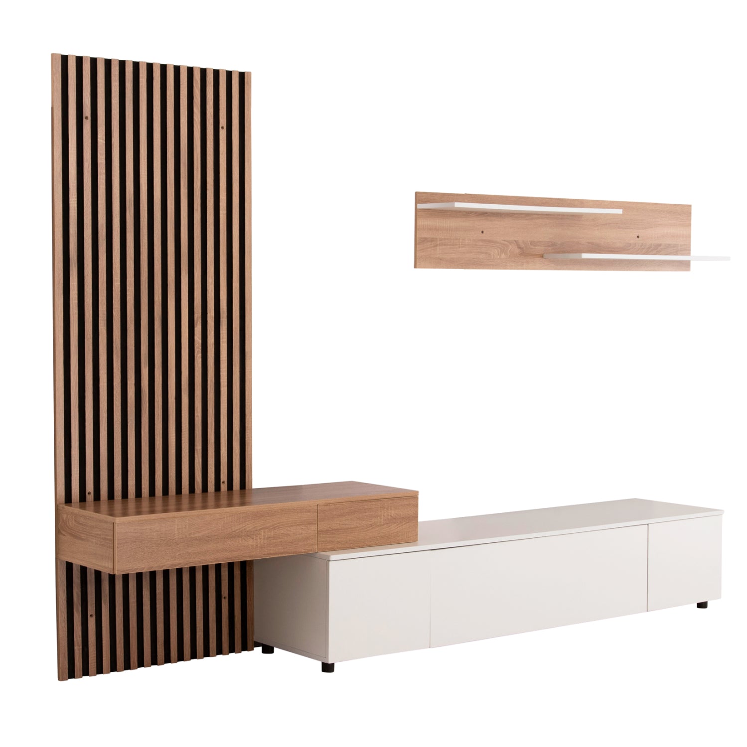 Тв шкаф DORT меламин в sonama-бяло 249.5x42.2x199.5cm